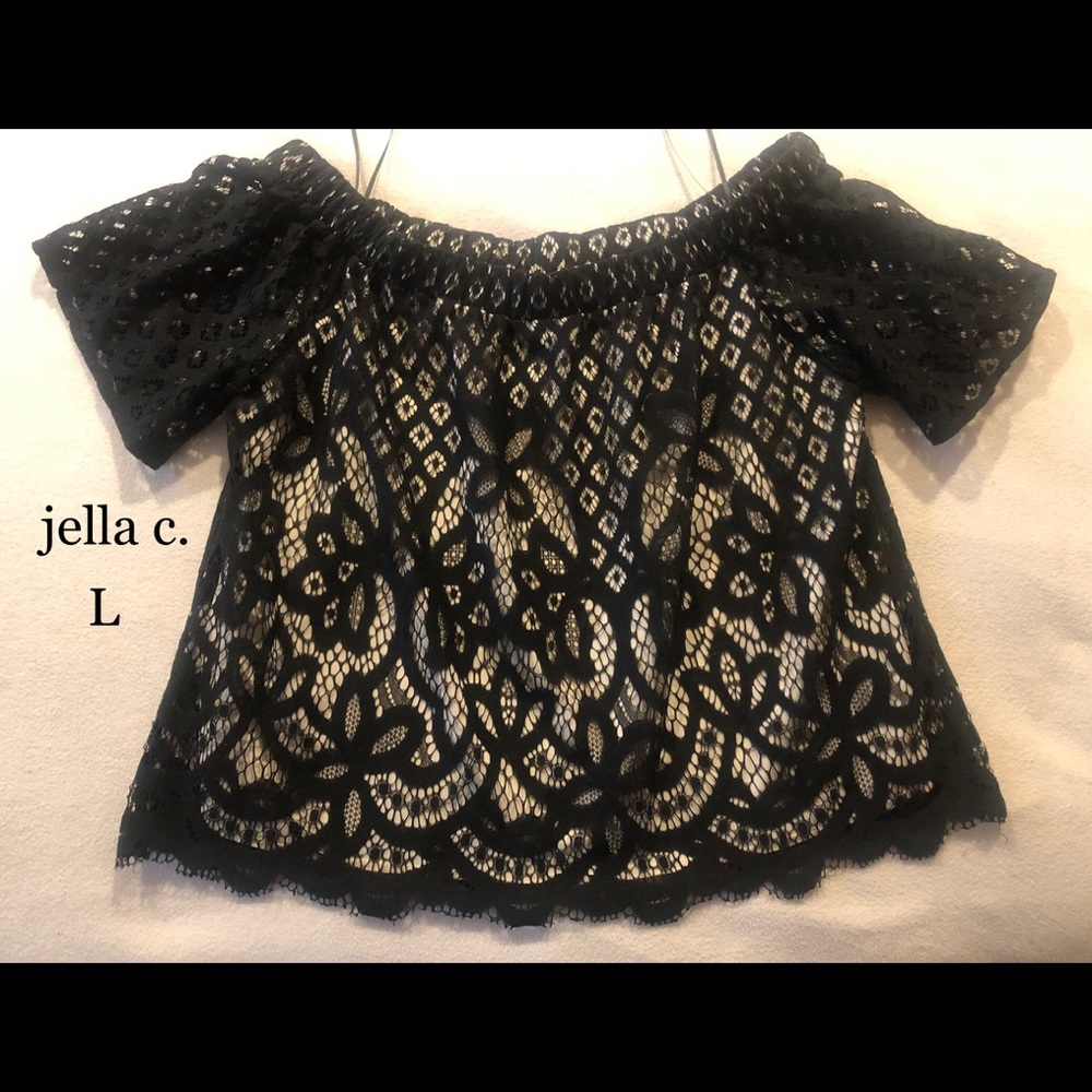 jella c. Off the Shoulder Lace Top